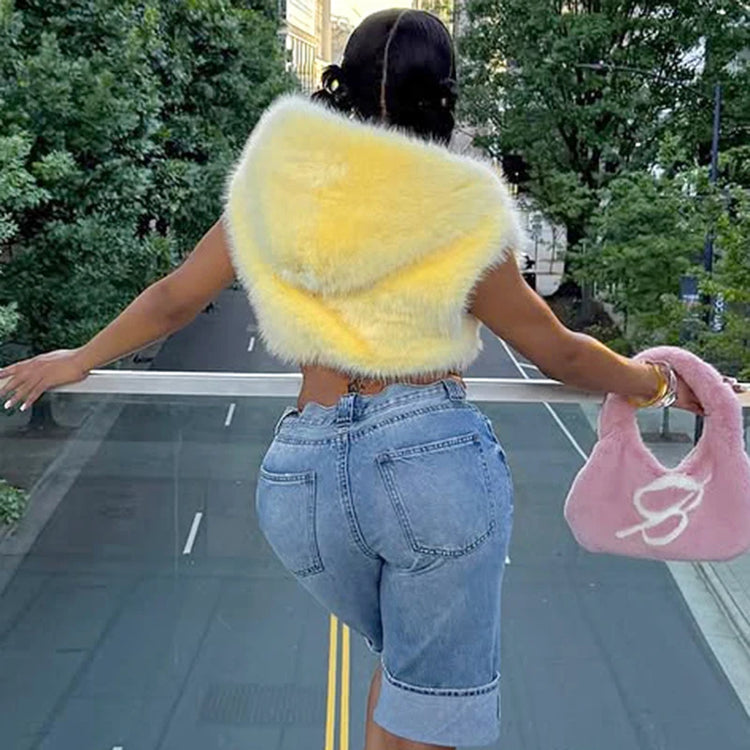 Baby Girl Cropped Fur Jacket