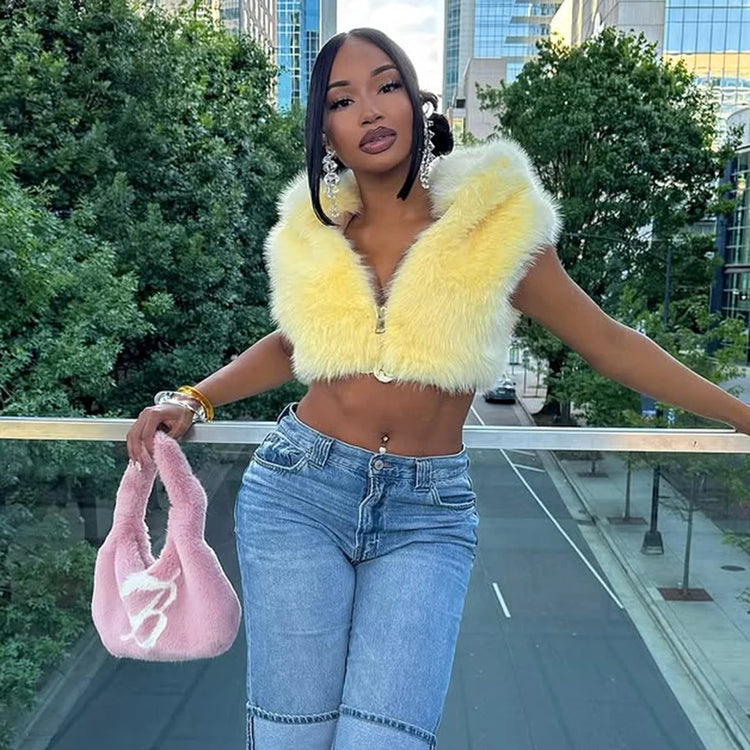 Baby Girl Cropped Fur Jacket
