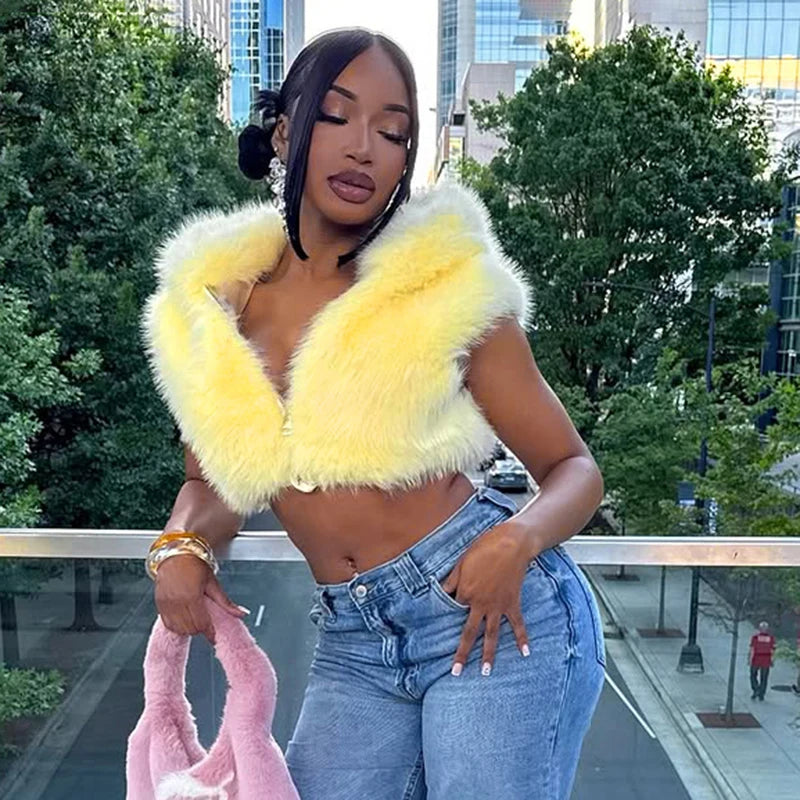 Baby Girl Cropped Fur Jacket