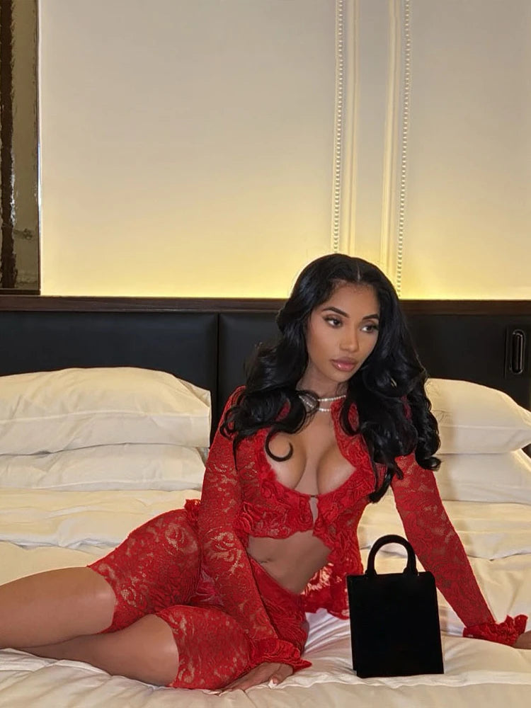 Lace Two Piece Capri Set