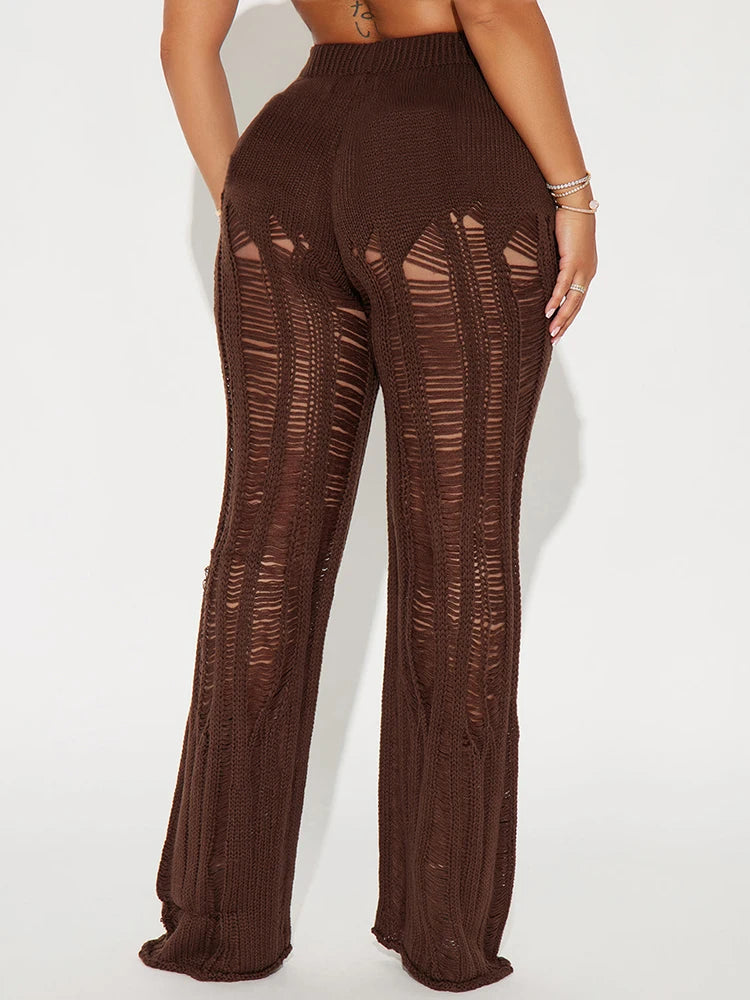 Distressed Brown Pants