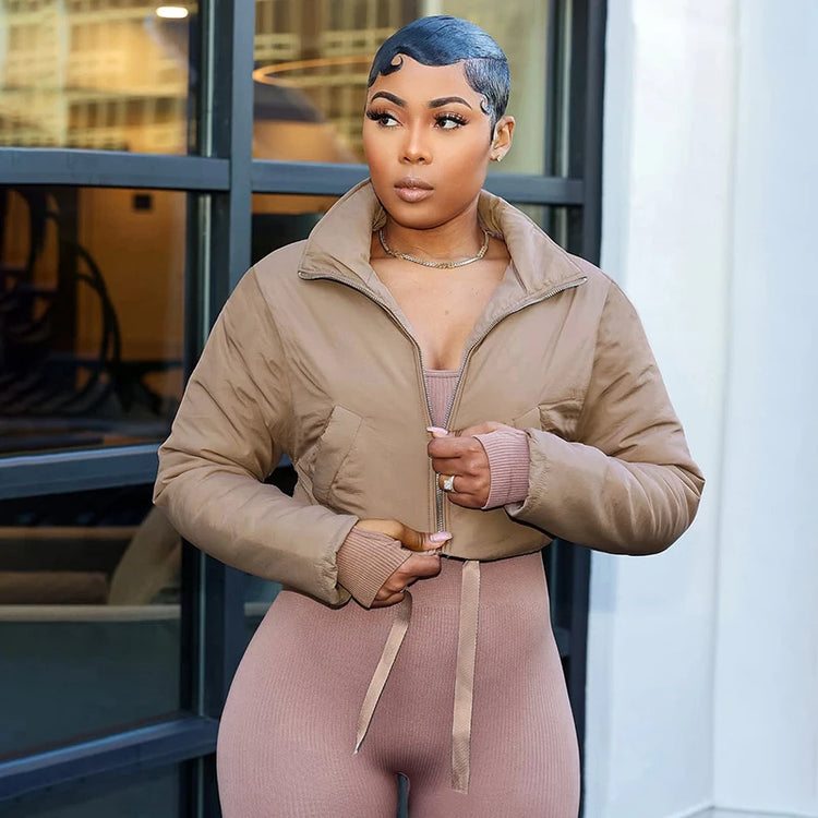 Cropped Bomber Jacket