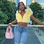 Baby Girl Cropped Fur Jacket