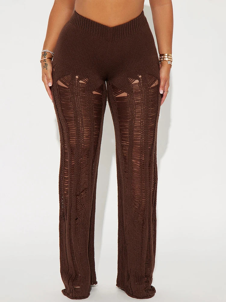Distressed Brown Pants