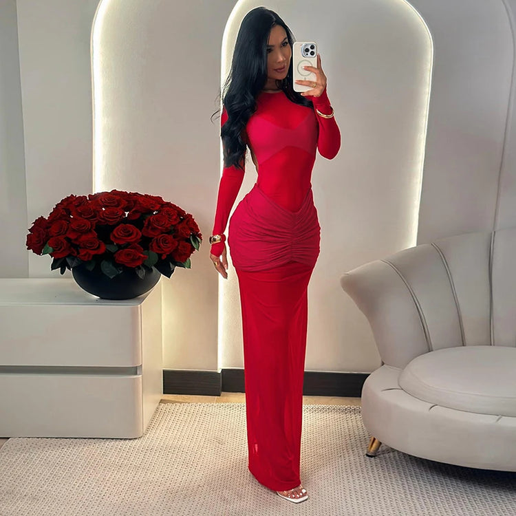 Lenny Mesh Maxi Dress